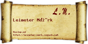 Leimeter Márk névjegykártya