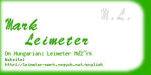 mark leimeter business card